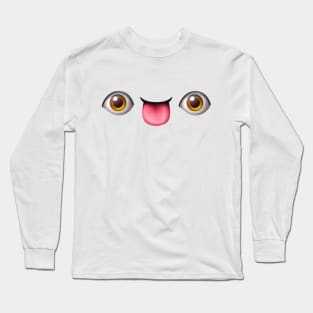 Eyes and Tongue Emoji Long Sleeve T-Shirt